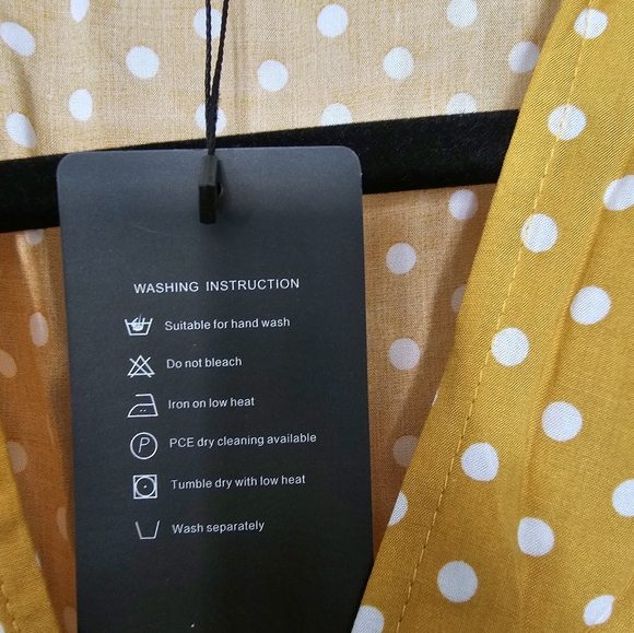 Yellow Polkadot Wrap Dress - Picture 5 of 5